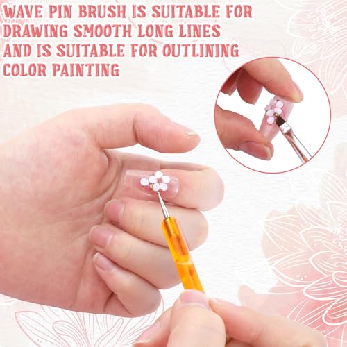 Dual-Headed French Gel Nail Art Brush Set with Dotting Tools, Mixed Sizes