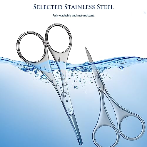 Kootinn 2-Piece Facial Hair Grooming Scissors Set with Safety Tips