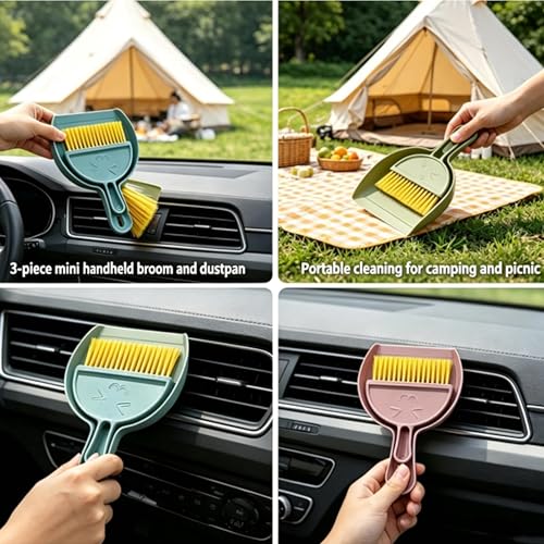 3PCS Mini Hand Broom and Dustpan Set for Easy Cleaning