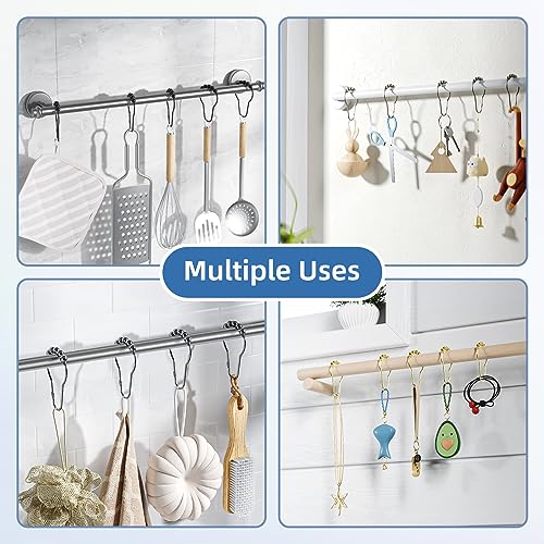 Titanker Matte Black Rust-Resistant Metal Shower Curtain Rings Set of 12 - Easy Glide Bathroom Hooks