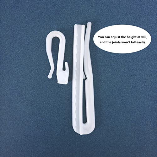 Kuasting 70mm Adjustable Curtain Hooks - 30 Pack Heavy Duty Plastic Pleat