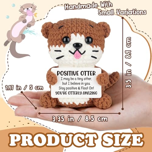 Inspirational Crochet Otter Gift - Handmade Desk Decor for Encouragement