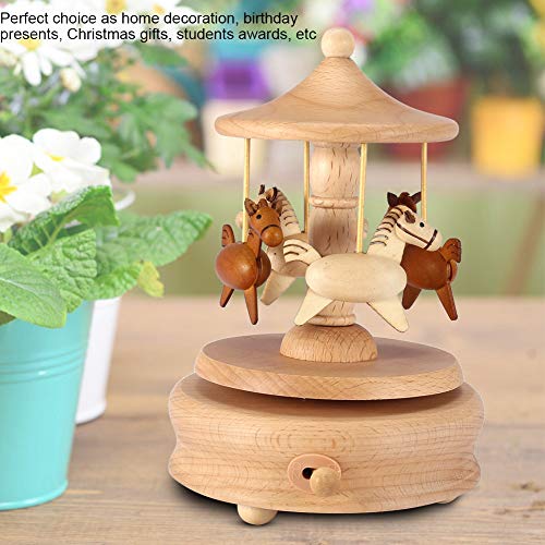 Carousel Music Box Beech Wood Castle in the Sky Melody Gift