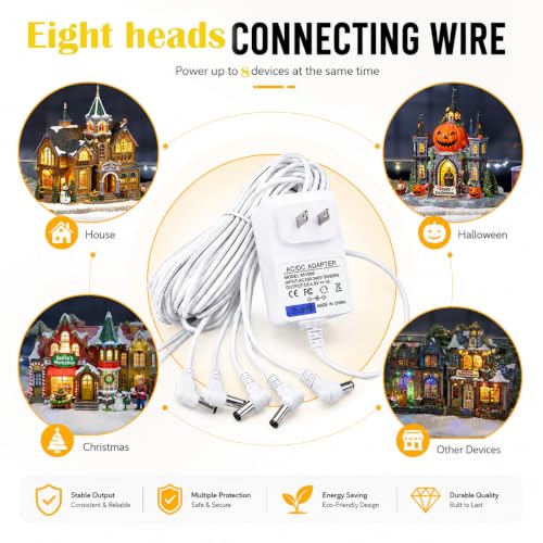 8-Outlets 4.5V AC/DC Power Adapter for Lemax Lighted Village Accessories