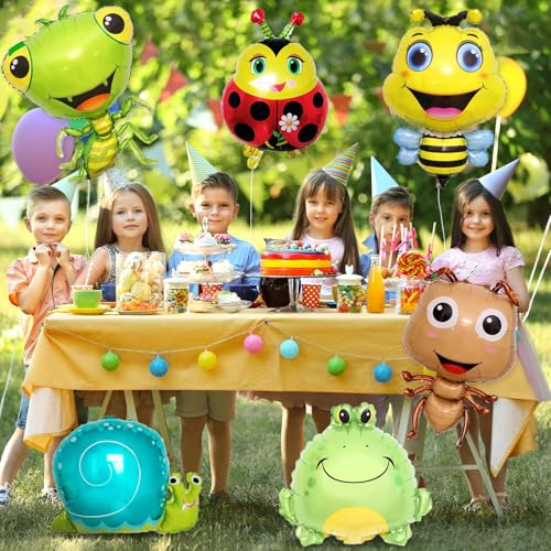 6-Piece Insect and Animal Foil Balloon Set for Garden Themed Parties