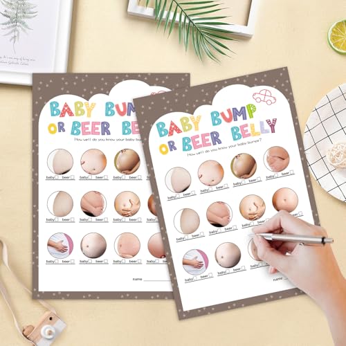 OLOUTAB Baby Shower Beer Belly Game - Hilarious Icebreaker for 50 Guests
