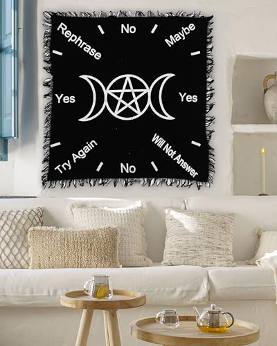 Wiccan Tarot Spread Altar Cloth - Small 100% Cotton, Silver Design
