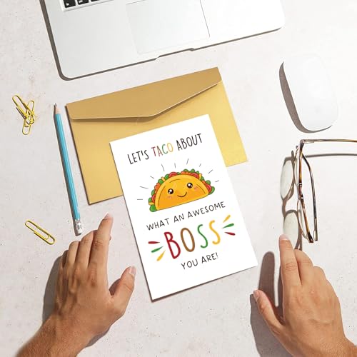 Funny Boss Day Card - Taco About An Awesome Boss Greeting Card