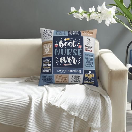 IYUBOFU Nurse Throw Pillow Cover 18x18 Inches - Appreciation Gift for Women, Graduation & Nurse Practitioner