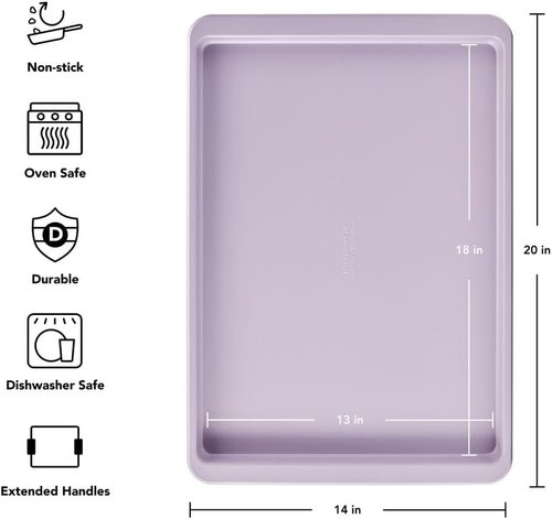 KitchenAid Nonstick Baking Sheet - 13 x 18-Inch Swiss Engineered Aluminized Steel | Dishwasher Safe, Wildflower