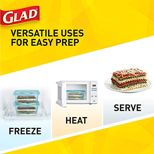 Glad FreezerWare Containers, Large Rectangle, 64 Oz, 2 Count (Pack of 6)