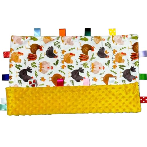 Winsation Chicken Taggy Blanket – Soft Sensory Baby Security Blanket