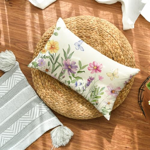 12x20 Inch Eucalyptus Butterfly Throw Pillow Cover for Spring