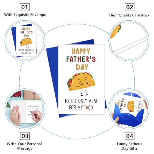 Funny Taco Father's Day Card for Husband - Humorous Greeting
