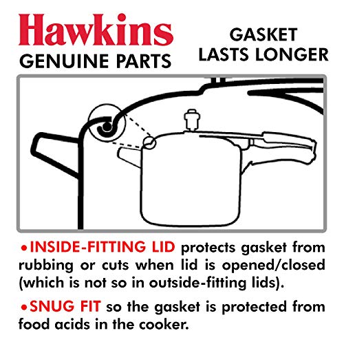 Hawkins Pressure Cooker Gasket Sealing Ring for 2-4 Liter, Pack of 2