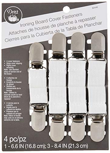 Dritz Ironing Board Cover Fasteners - 4-Pack White Secure Fit & Wrinkle Prevention