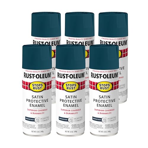 Rust-Oleum Stops Rust Satin Midnight Blue Spray Paint - 12 oz 6 Pack