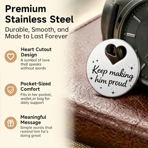 Memorial Pocket Keepsake Coin for Loss of Dad - Proud Him Silver