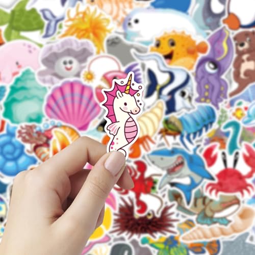 80 Pack Ocean Animal Stickers for Kids - Waterproof Vinyl Decor