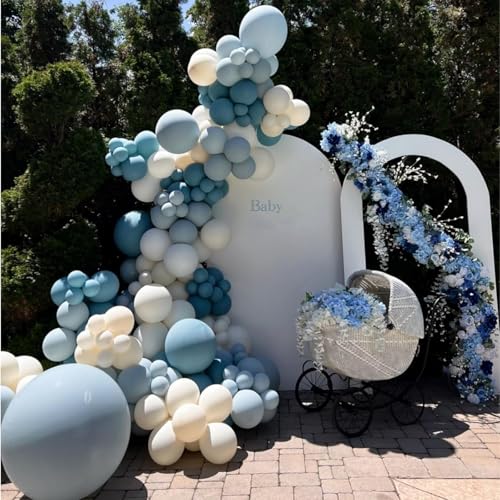 Dusty Blue Balloons Kit - 65 Pcs 12-Inch Light Blue Balloons