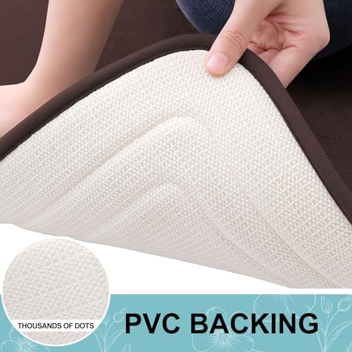 Grandaily Memory Foam Bath Mat Rug 30x20 Inches Non-Slip Soft Absorbent Bathroom Rug Brown
