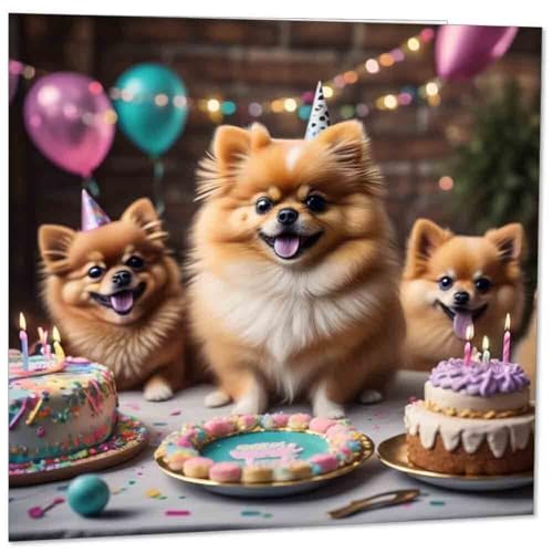 Cute Pomeranian Birthday Card - Funny Greeting Card 145mm