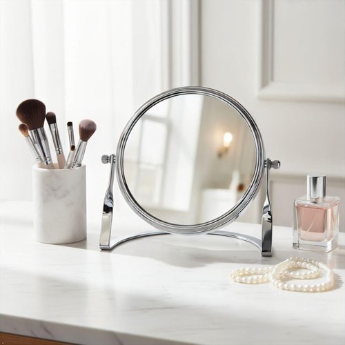 JERDON Small 5X Magnifying Mirror - 5.5" Makeup Mirror in Chrome Finish - Model MC113C
