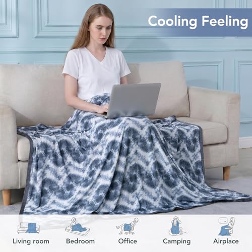 Cooling Blanket for Hot Sleepers – Reversible XL Throw 50"x70"