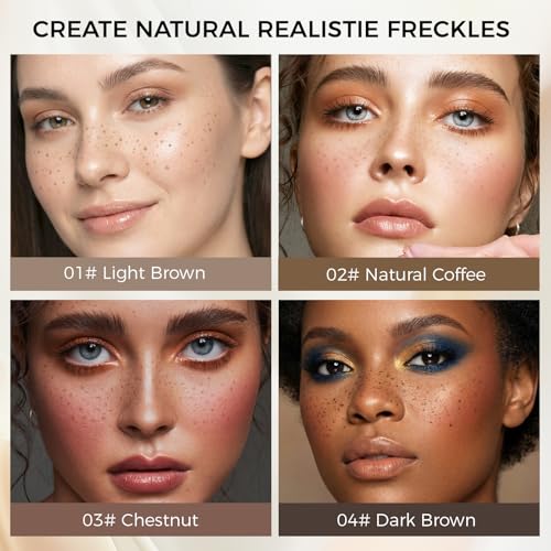 LYRADEW Faux Freckle Pen - Waterproof Long-Lasting Fake Freckles Stamp 02 Natural Coffee