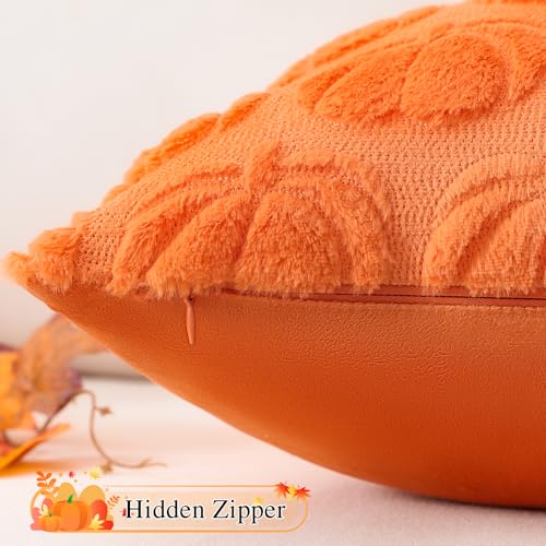 OTOSTAR Fall Pumpkin Throw Pillow Covers, 20x20 Inch Orange Set of 2