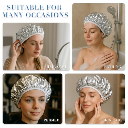 Brvlsoc Reusable Aluminum Foil Heat Cap for Deep Conditioning & Hair Coloring