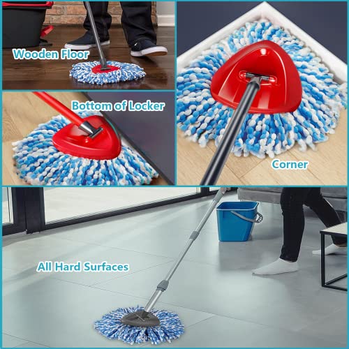 Microfiber Spin Mop Replacement Heads for O-Ceda 2-Tank System - 4 Pack (Blue)