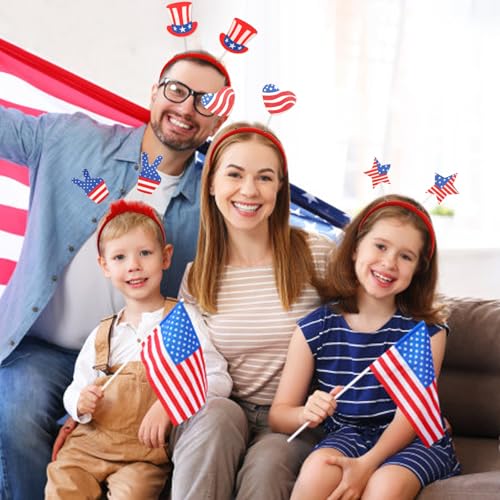 ANBALA Patriotic 4th of July Headbands 4-Piece Party Hair Accessories