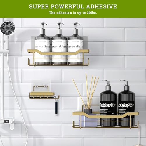 MIUTME 4-Pack Waterproof Shower Caddy Adhesive Hooks