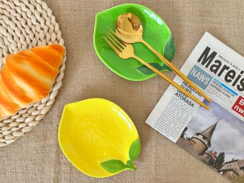 Ceramic Lemon Spoon Rest for Kitchen Counter & Stove - Yellow