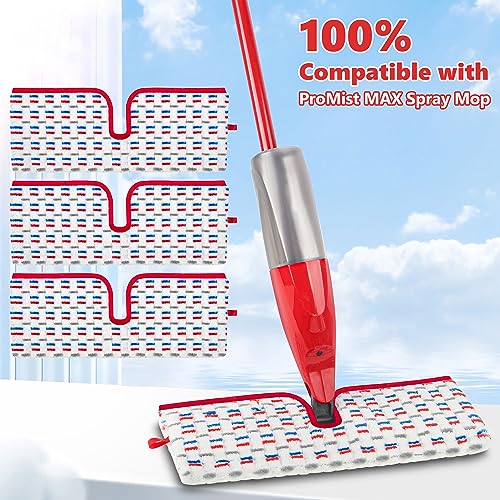 Microfiber Mop Pads for O-Cedar Promist MAX - 3 Pack Reusable Dual-Sided Cleaning Pads
