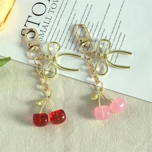 Mini Cherry Bag Charm Keychain for Women - Cute Purse Accessory
