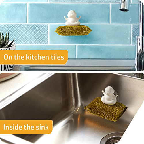 Yogi Sponge Holder with Suction Cup - Cute Plastic Kitchen Sink Organizer