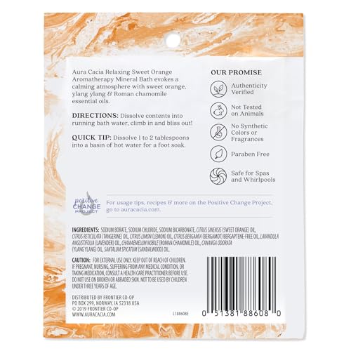 Aura Cacia Sweet Orange Mineral Bath Salt 2.5 oz
