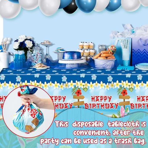 Hawaiian Luau Tablecloth Set - 3 Waterproof Disposable Covers 51" x 87"
