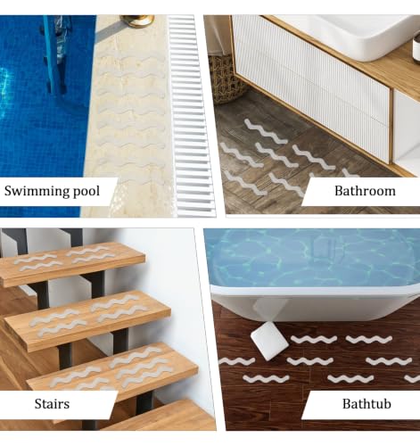 Acrbeli 24-Piece Transparent Non-Slip Shower and Bathtub Treads