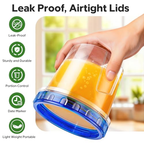HOMETALL Airtight Freezer Storage Containers - 6 Pack (33, 24, 17 oz)