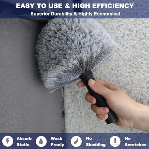 Tockrop Grey Cobweb Duster Head Brush - High Efficiency Cleaning Tool