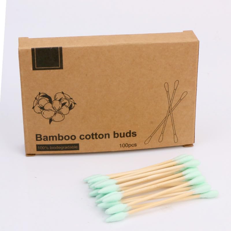 Eco-Friendly Bamboo Cotton Swabs Organic Double-Ended Buds