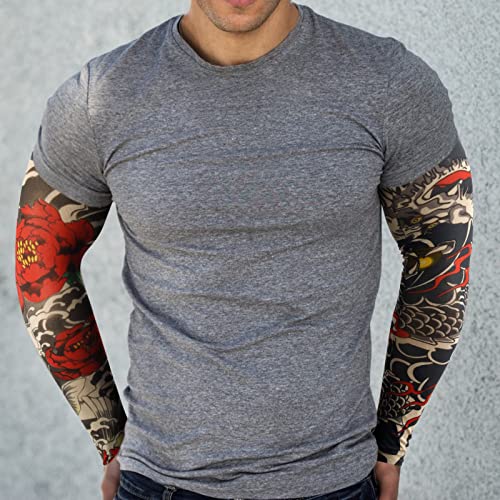 YARIEW Tattoo Sleeves for Men - 12-Piece Fake Tattoo Arm Sleeves