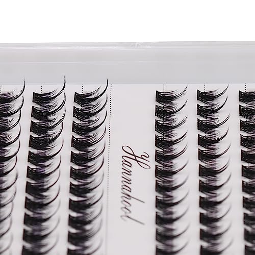 Hannahool Wide Stem Individual False Eyelashes Mixed Tray Dramatic Black Cluster Lashes