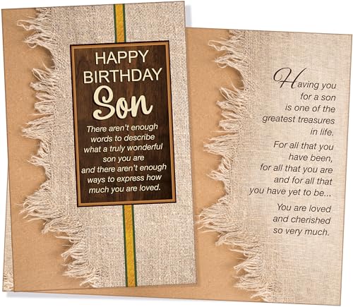 Happy Birthday Son Card - American-Made, Masculine Design