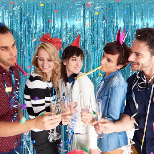 2 Pack Blue Streamers Party Decorations Backdrop Birthday