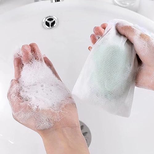 Mozeat Lens 20 PCS Exfoliating Mesh Soap Saver Pouch Bag with Drawstring
