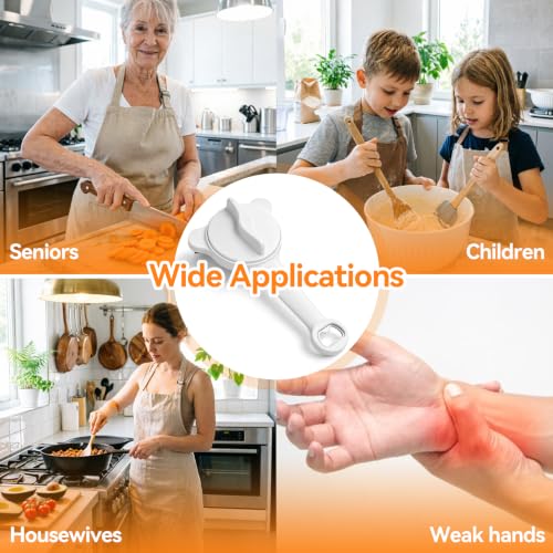Komirom 4-in-1 Adjustable Jar Opener for Weak Hands - White
